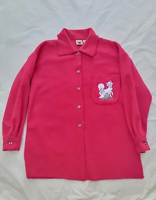 Buy Disney Aristocats Vintage Pink Women's Embroidered Fleece Top Size- Small • 21.73£