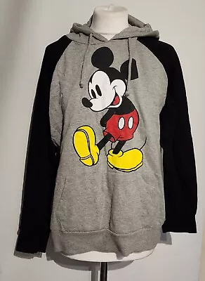 Buy DISNEY Hoodie Womens UK 16 Grey Cotton Blend Outdoor Jumper Mickey Mouse • 12.74£