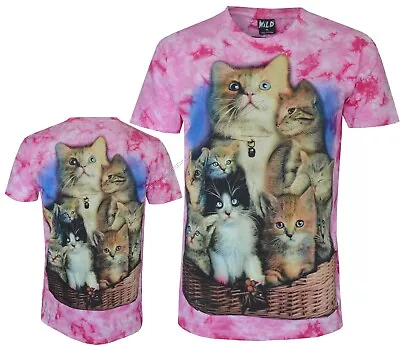 Buy Kittens In A Basket Cute Baby Cats Glow In The Dark Tie Dye T-Shirt By Wild • 14.95£