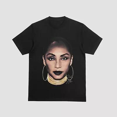 Buy Sade Big Face Print Unisex Music Singer Short Sleeve Black T-Shirt Sizes S/XL • 10.99£