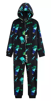 Buy Minecraft Super Soft Hooded All In One Pyjamas For Gamers Boys Girls • 23.49£