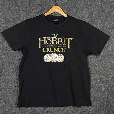 Buy The Hobbit Try Crunch Movie Promo Large Short Sleeve T-Shirt Black Spell Out Tee • 25.05£