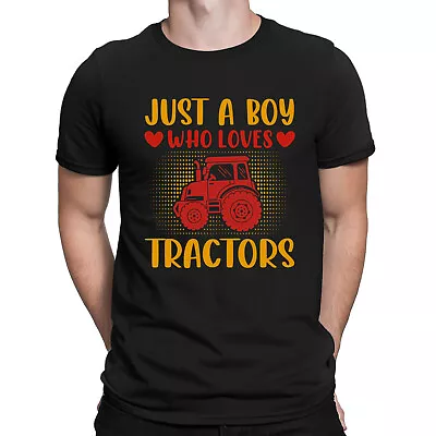 Buy Just A Boy Who Loves Tractors Farmer Farming Vintage Mens T-Shirts Tee Top #BAL • 9.99£