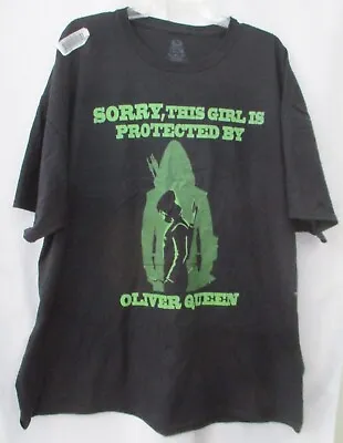 Buy Girl Protected By Oliver Queen Green Arrow Black Cotton T-shirt - Size 3xl - Nwt • 11.35£