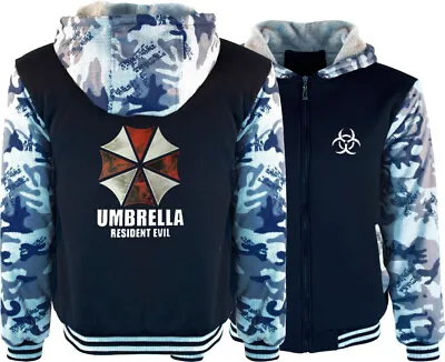 Buy Resident Evil Umbrella Hoodie Winter Fleece Coat Warm Jacket Full-Zip Sweatshirt • 38.39£