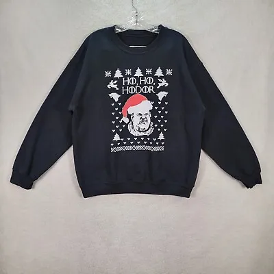 Buy Wild Bobby Womens Sweater Size XL Black Ho Ho Hodor Game Of Thrones Pullover • 12.81£