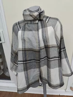 Buy Ladies Cape Poncho Jacket By TU - Small - Grey • 5.99£