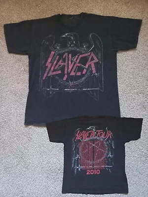 Buy Vintage Slayer 2010 Tour T-Shirt - Size L - Heavy Thrash Metal - Metallica Sodom • 14.99£