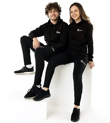 Buy King Or Queen Black Embroidered Hoodies Valentines Couples Matching Royalty Gift • 22£