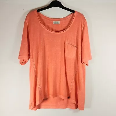 Buy Wrap Basic T Shirt, Hemp & Cotton, Coral Colour, Size 16 • 19.99£