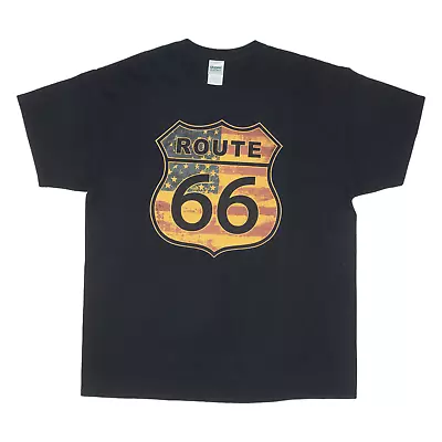 Buy GILDAN Route 66 T-Shirt Black Short Sleeve Mens XL • 7.99£