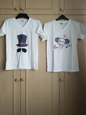 Buy 2 X Kawaii Cute White T Shirts Bnwt Size Xs Small Medium His And/or Hers • 6£