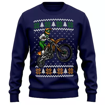 Buy Motocross Christmas Sweater Sweatshirt Motorcycle Him Off Road Motorbike Fair... • 24.99£