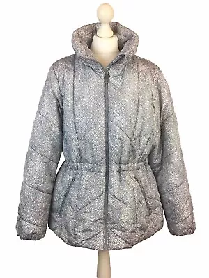 Buy M&S Collection Jacket UK 18 Grey White Hood Pockets Stormwear Light Thermowarmth • 22.99£