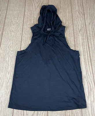 Buy Mono B Women’s Sleeveless Hoodie Black V-back Open Back Relaxed Size Small • 19.29£