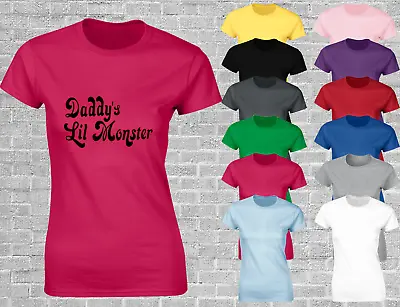 Buy Daddy's Lil Monster Ladies T Shirt Funny Harlequin Fancy Dress Costome Top • 7.99£