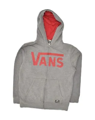 Buy VANS Womens Graphic Zip Hoodie Sweater UK 14 Medium Grey Cotton AD26 • 14.17£