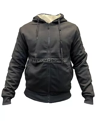 Buy Mens Sherpa LINED Fleece Thermal Hooded Fur Jackets Thick EXTRA Warm Coat • 14.99£
