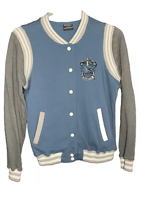 Buy Harry Potter Jacket Medium Blue Gray Long Sleeve Snap Ravenclaw Varsity • 4.75£