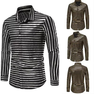 Buy Exude Confidence With This Striped Shirt Men's Formal Dress Shirt For Parties • 29.52£