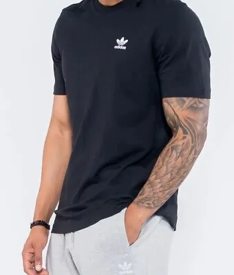 Buy Adidas Essentials Trefoil Black Performance Regular Fit Mens Black T Shirt New S • 16.95£