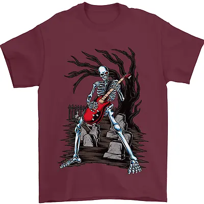 Buy Graveyard Rock Guitar Skull Heavy Metal Mens T-Shirt 100% Cotton • 10.48£