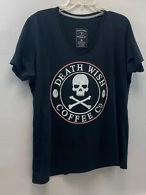 Buy Death Wish Coffee Company Womens Shirt Size Extra Large Short Sleeve Black • 26.01£