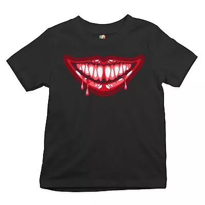Buy Bloody Smile Youth T-shirt Scary Creepy Halloween Fangs Kids • 15.79£