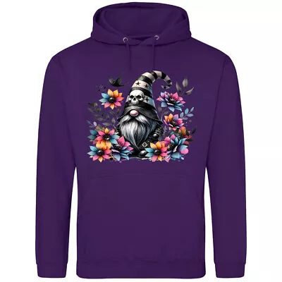 Buy Just A Gothic Gonk - Hoodie, XS - 5XL, Metal Head Darkness Gnome Skull Flowers • 34.95£