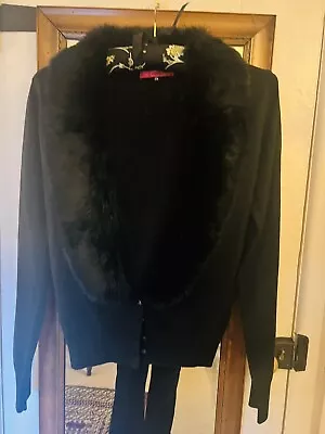 Buy Wool Jacket With Fluffy Soft Faux Fur Collar • 10£