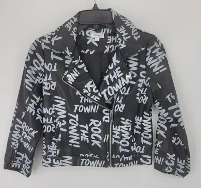 Buy D-Signed Descendants Disney Jacket Girls Large Black Grafitti Moto Zip Outerwear • 16.07£