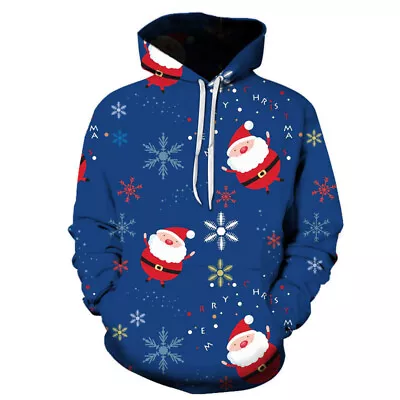 Buy Merry Christmas Hooded Sweatshirt Halloween Pullover Jumper Coat 8SIZE • 30.35£