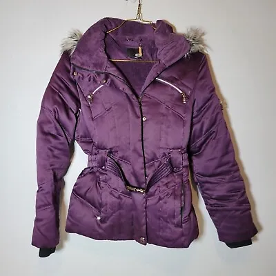 Buy Ana Purple Hooded Jacket Womens Small Stylish And Functional Belted • 18.44£