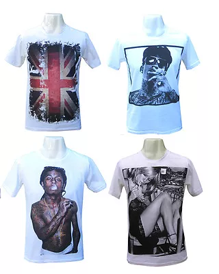 Buy Mens T-shirt Funny Vintage Retro Lil Wayne Sexy Blond Finger Wiz Khalifa Tshirt • 6.99£