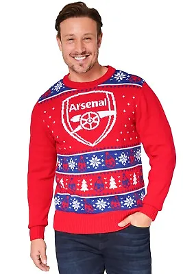 Buy Arsenal Fc Mens Christmas Jumper Crew Neck Long Sleeves Sweater Warm Top • 28.49£