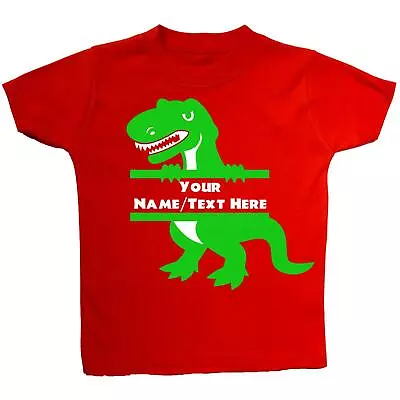 Buy Personalised Name T-Rex Dinosaur Baby, Children T-Shirt, Top • 9.49£