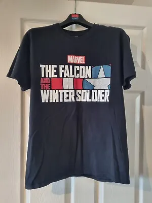 Buy Marvel The Falcon And Winter Soldier Black Tshirt Size M • 5£