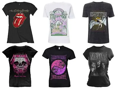 Buy Women's Official Band T-shirt Merch Rock Metal Festival Concert Music Tee Top • 18.99£