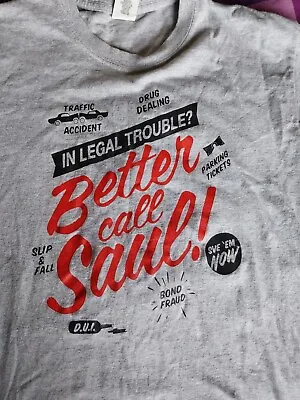 Buy Better Call Saul Printed Tee Shirt - Grey. Size M. Saul Goodman. Breaking Bad • 3.99£