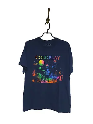 Buy Coldplay Music Of The Spheres World Tour 2022 Blue T-Shirt Cotton Men Size: L • 23.99£