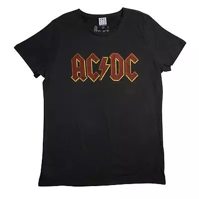 Buy Amplified ACDC Logo Fitted Charcoal T-Shirt • 16.07£