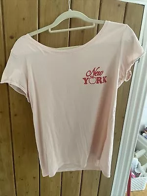 Buy New Look Pink New York Tshirt Size 10  • 3.25£