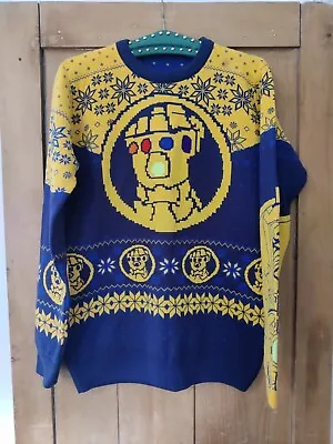 Buy Marvel Guardians Of The Galaxy Infinity Stones Thanos Christmas Jumper Large 44  • 25£