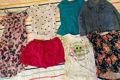 Buy Lot Of 7 Girls Size 7 Tops Jean Jacket Dress Skort Minnie Mouse Star Wars Floral • 14.21£