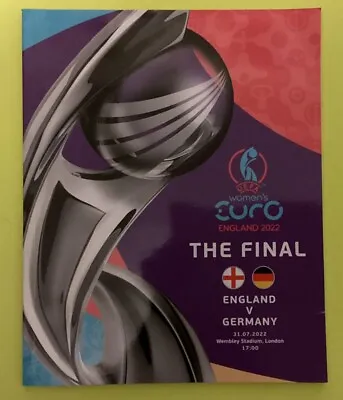 Buy England Womens Final Official Programme Football Merch England V Germany • 20£