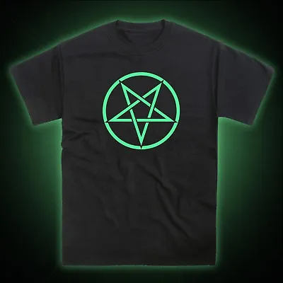 Buy Inverted Pentagram Pagan Emblem Goth Glow In The Dark T-Shirt • 12.95£