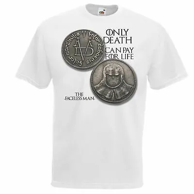 Buy Unisex White Only Death Can Pay For Life The Faceless Man Coin T-Shirt • 12.95£