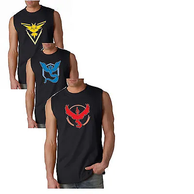 Buy Sleeveless T-Shirt 3 Types Pokemon GO Team MYSTIC VALOR INSTINCT • 21.78£