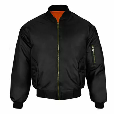 Buy Mens MA1 Classic Bomber Jacket Military Air Force Style Padded Biker Jacket S 5X • 24.99£