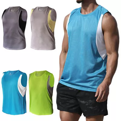 Buy Men T-Shirt Tank Top Gym Sleeveless Hoodie Fitness Sports Muscle Hooded Vest • 7.55£